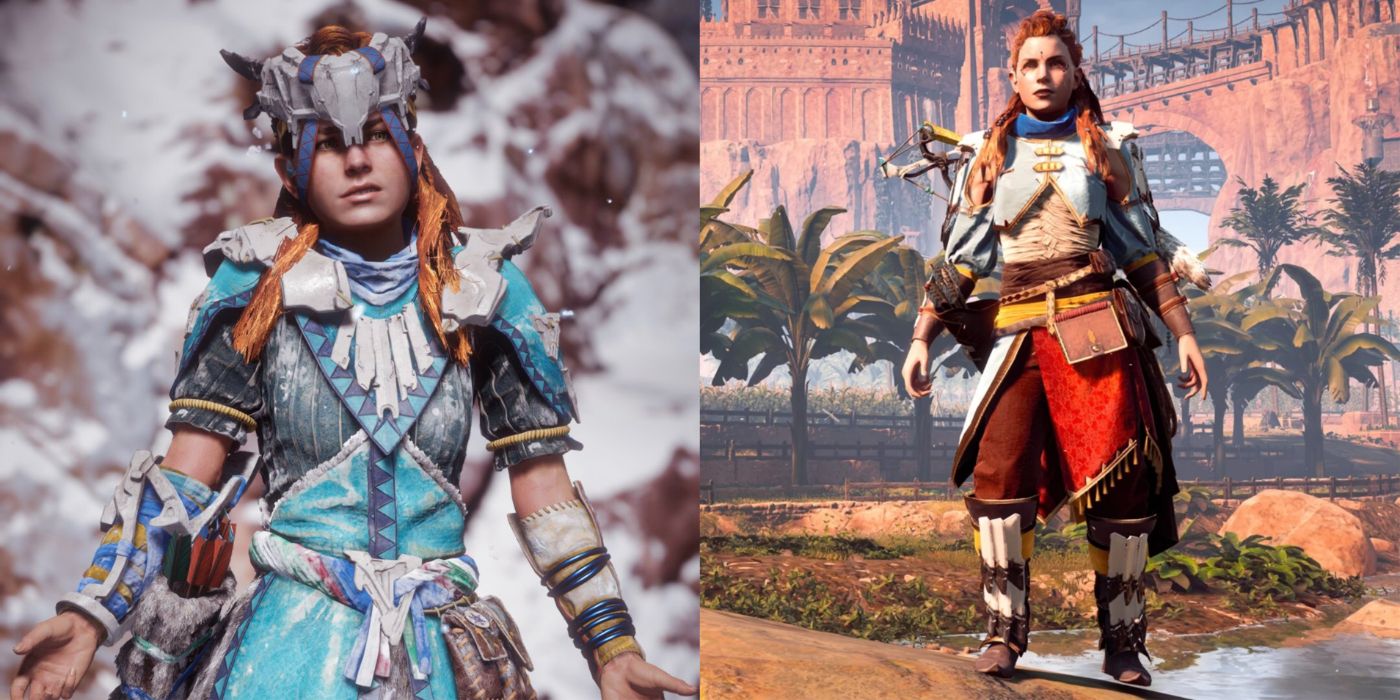 Aloy in different outfits in Horizon Zero Dawn