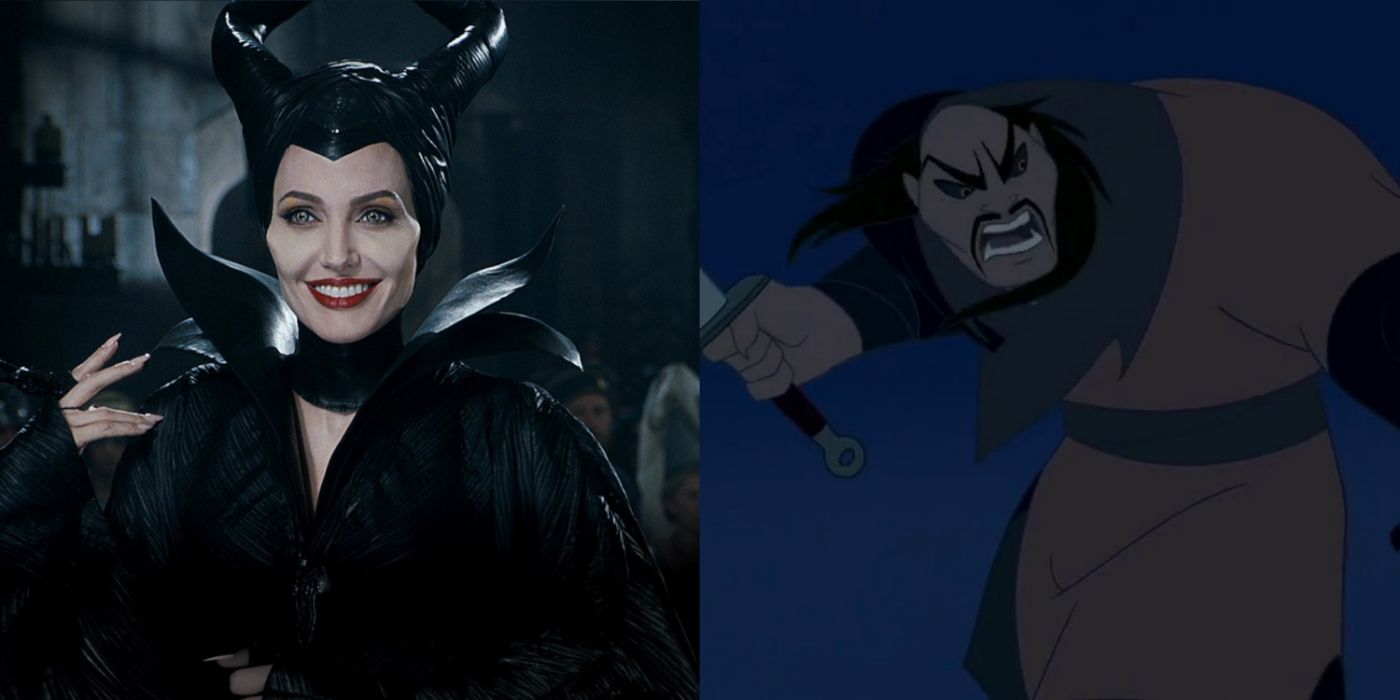 Split image of Maleficent and Shan Yu