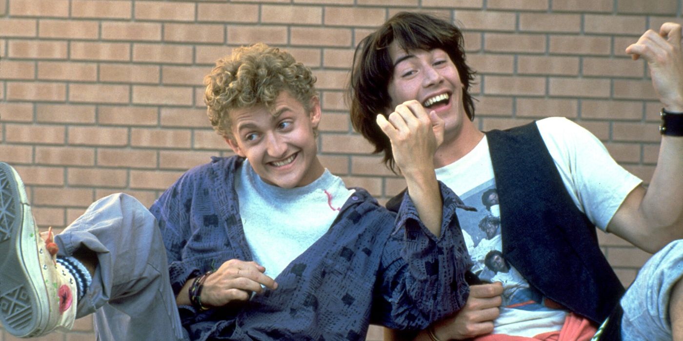 Bill and Ted doing air guitar in Bill and Ted's Excellent Adventure.