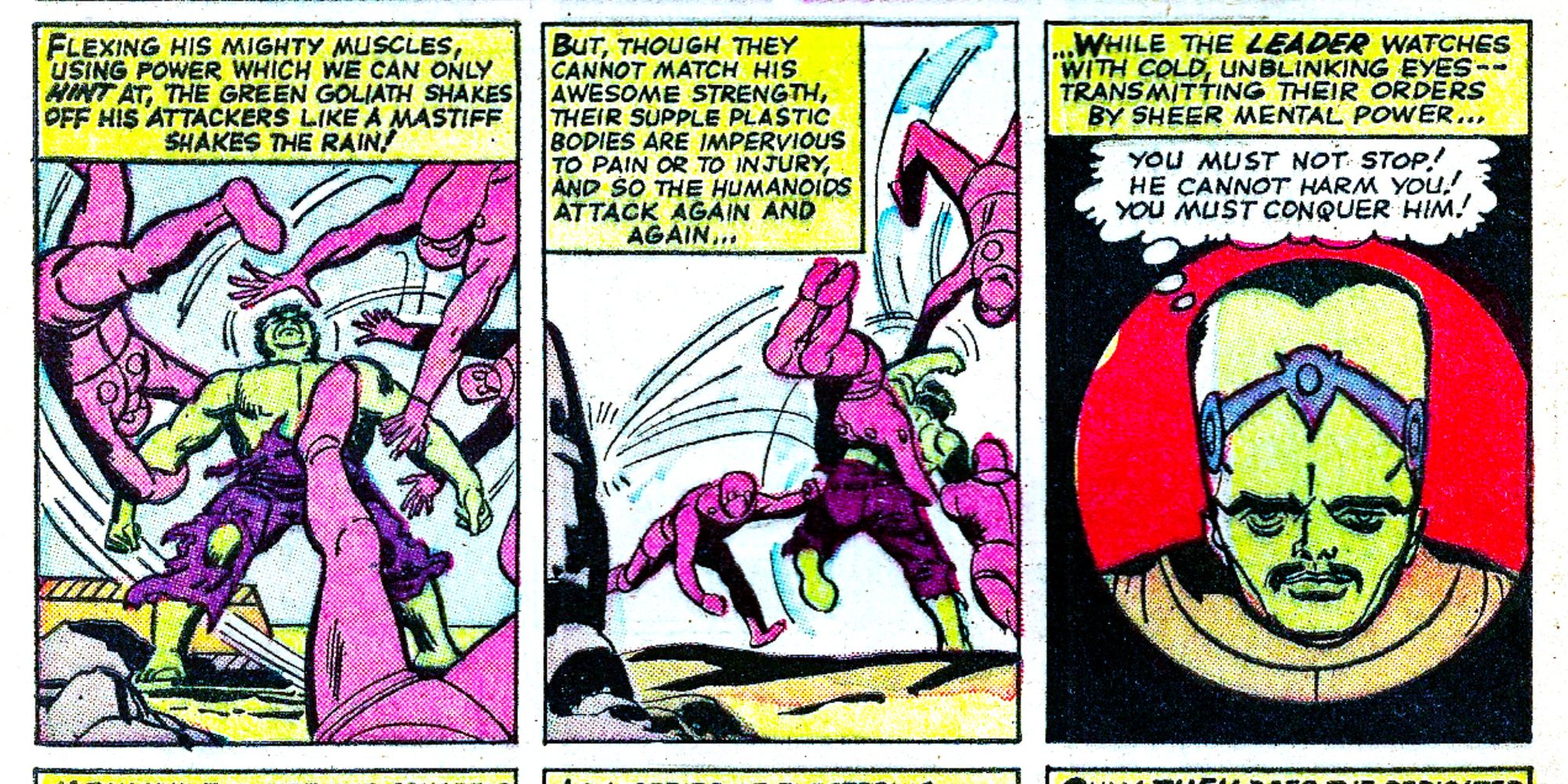 Hulk fights the Humanoids in Marvel Comics.