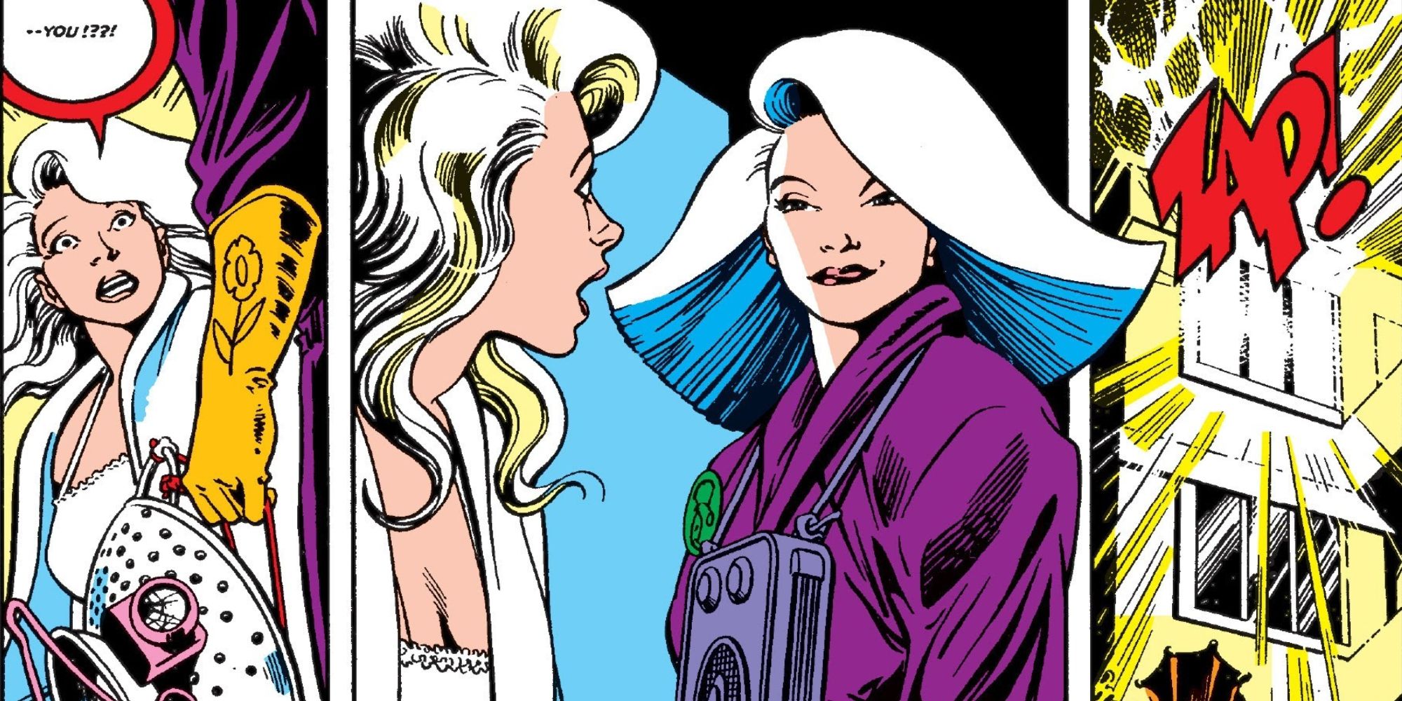 Saturnyne kills Courtney Ross in Marvel Comics.