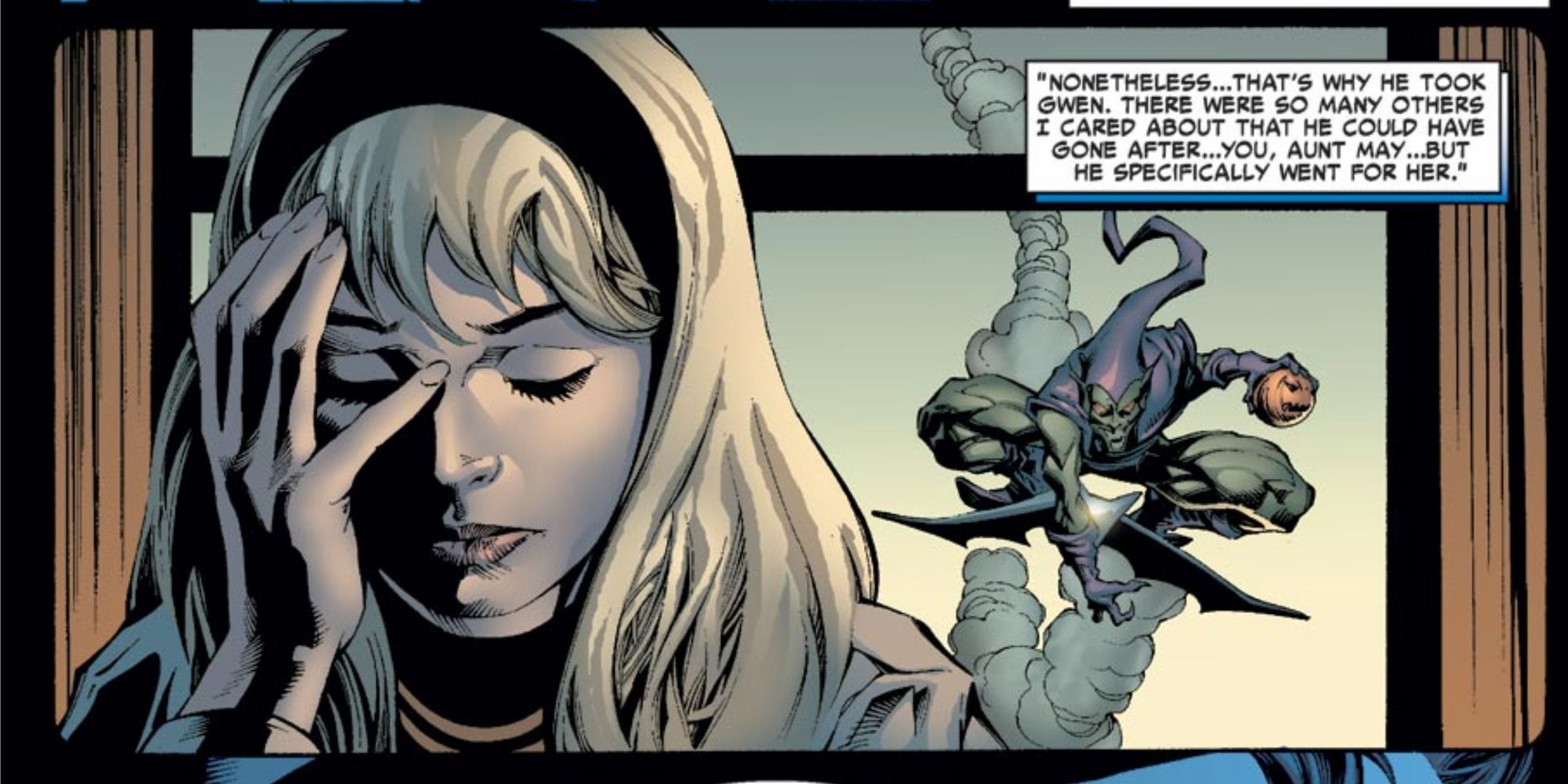 Gwen Stacy and Green Goblin appear in Marvel Comics.