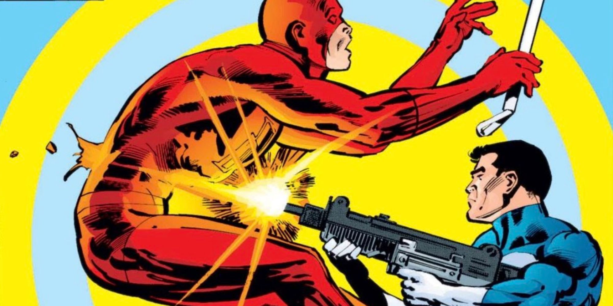 パニッシャーはマーベル コミックでデアデビルを撃ちます。
