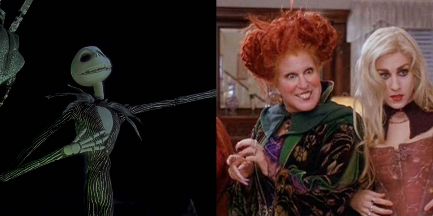 Split image of The Nightmare Before Christmas and Hocus Pocus