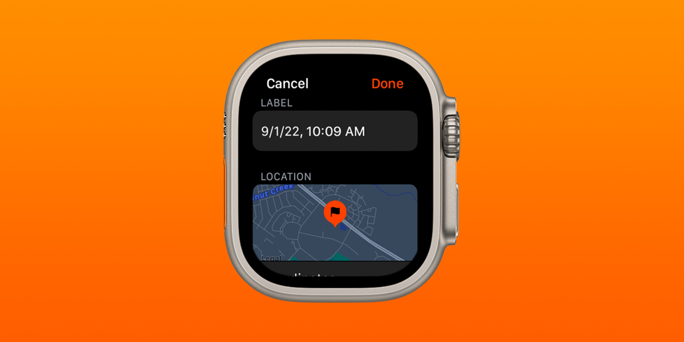 Compass Waypoint on the Apple Watch Ultra.