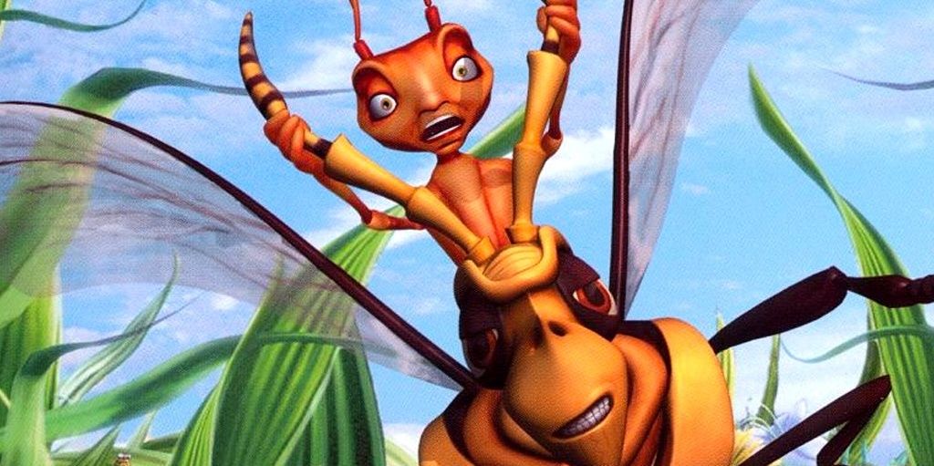 Arte da capa para Antz Extreme Racing mostrando uma formiga montando um inseto voador