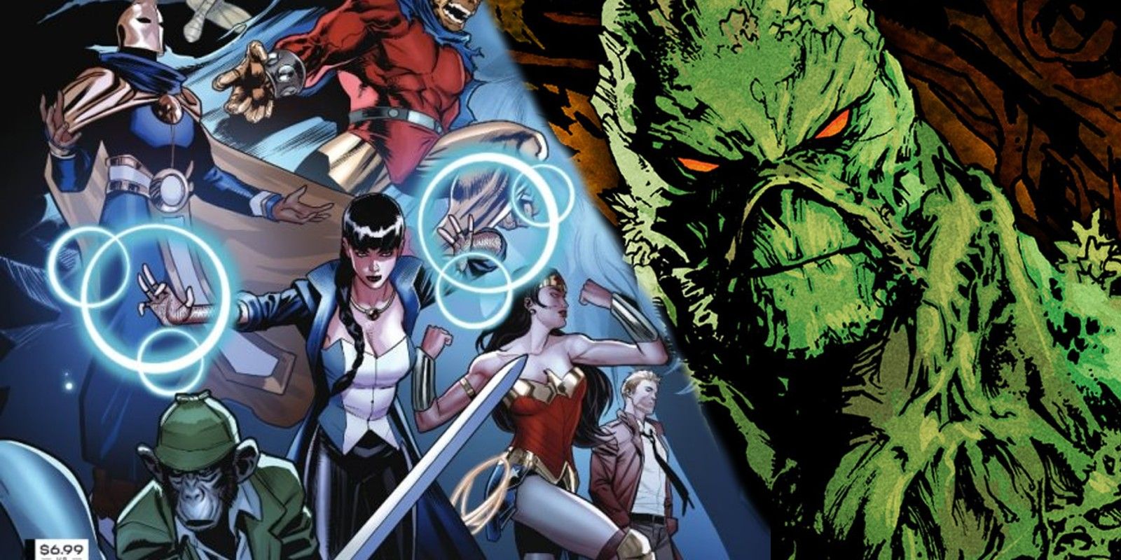 DC Comics Magic Users, Zatanna, Constantine, Swamp Thing