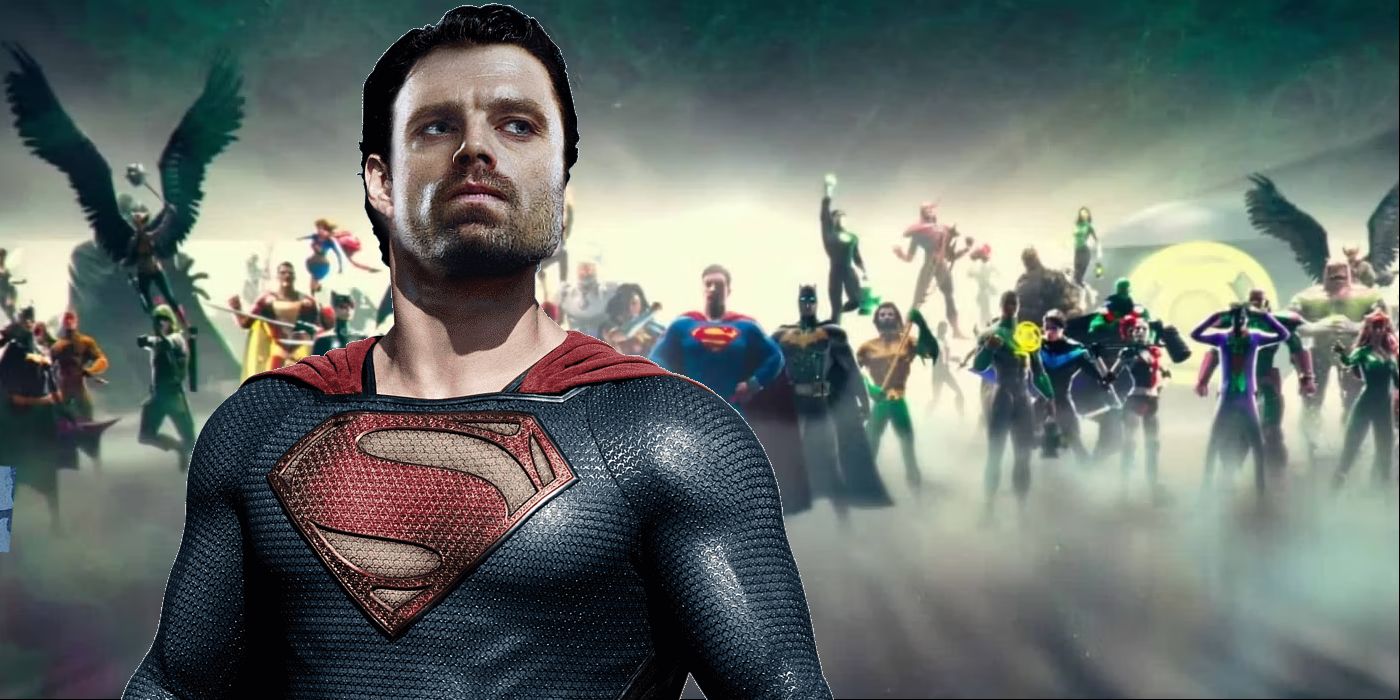DCEU background; Superman w/ Sebastian Stan's face