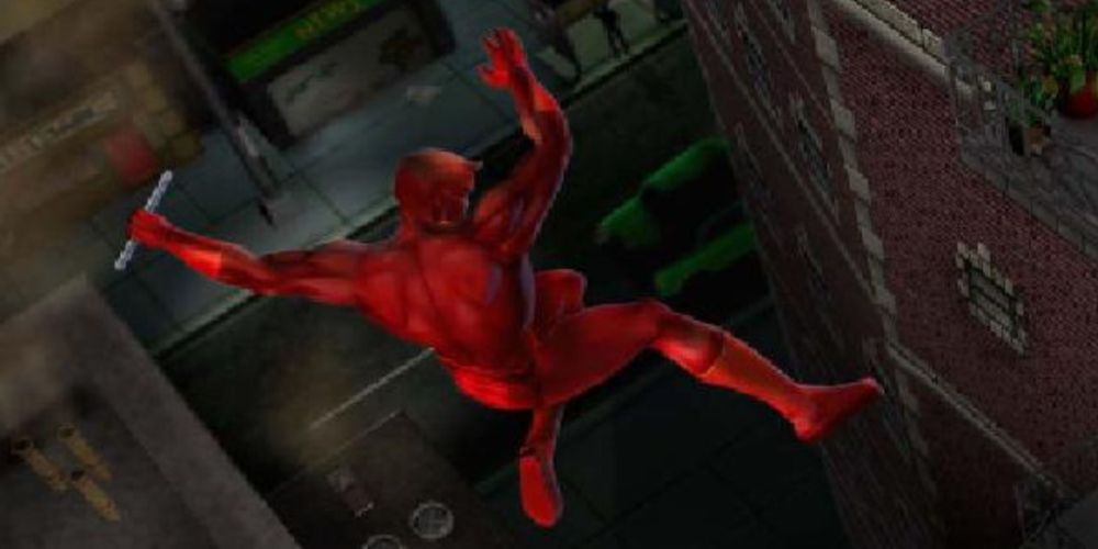 Daredevil jumps in the Daredevil Solo Video Game (2003)