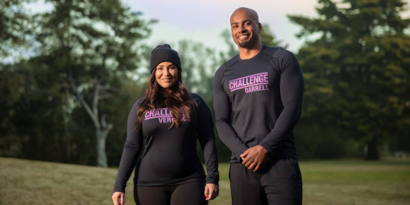 Darrell Taylor and Veronica Portillo standing together in an open field in The Challenge Ride or Dies