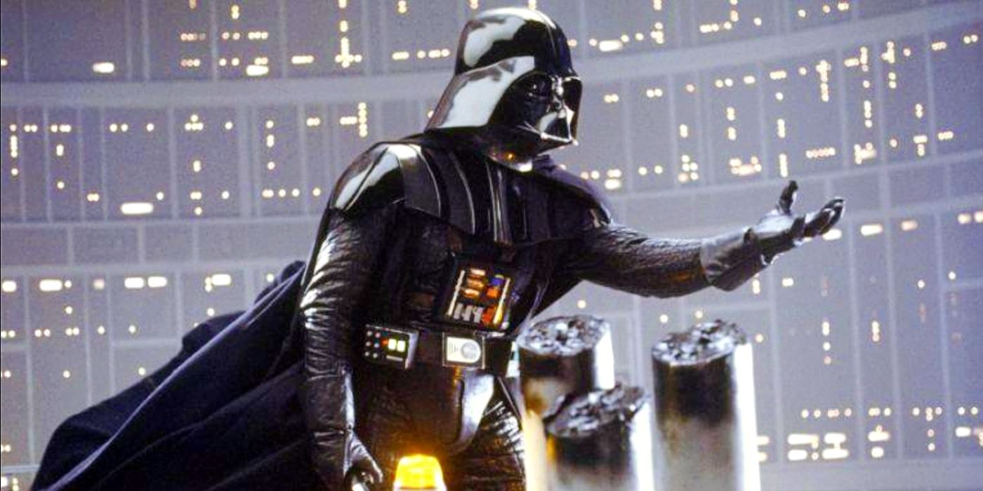 Darth Vader puxa a mão em Empire Strikes Back