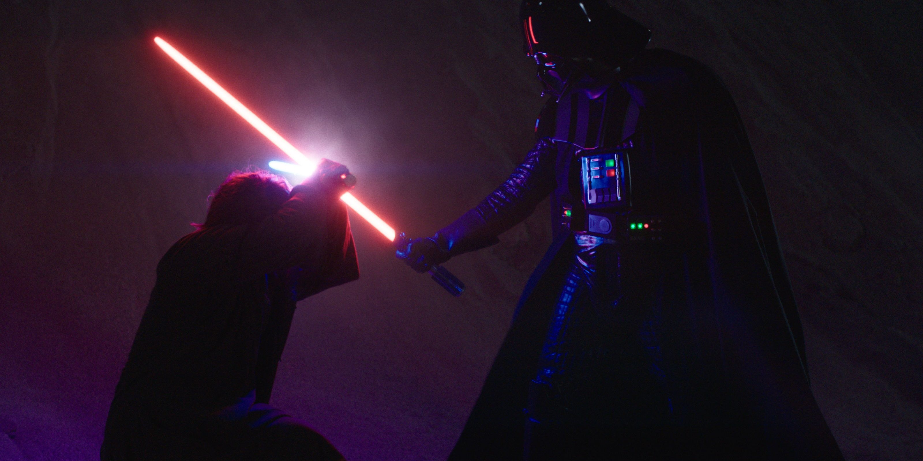 Darth Vader duels with Obi-Wan in Obi-Wan Kenobi
