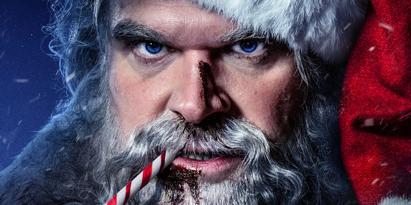 David Harbour sebagai Sinterklas nakal di Violent Night Poster Header