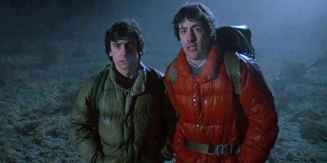 David and Jack in a field at night in An American Werewolf in London