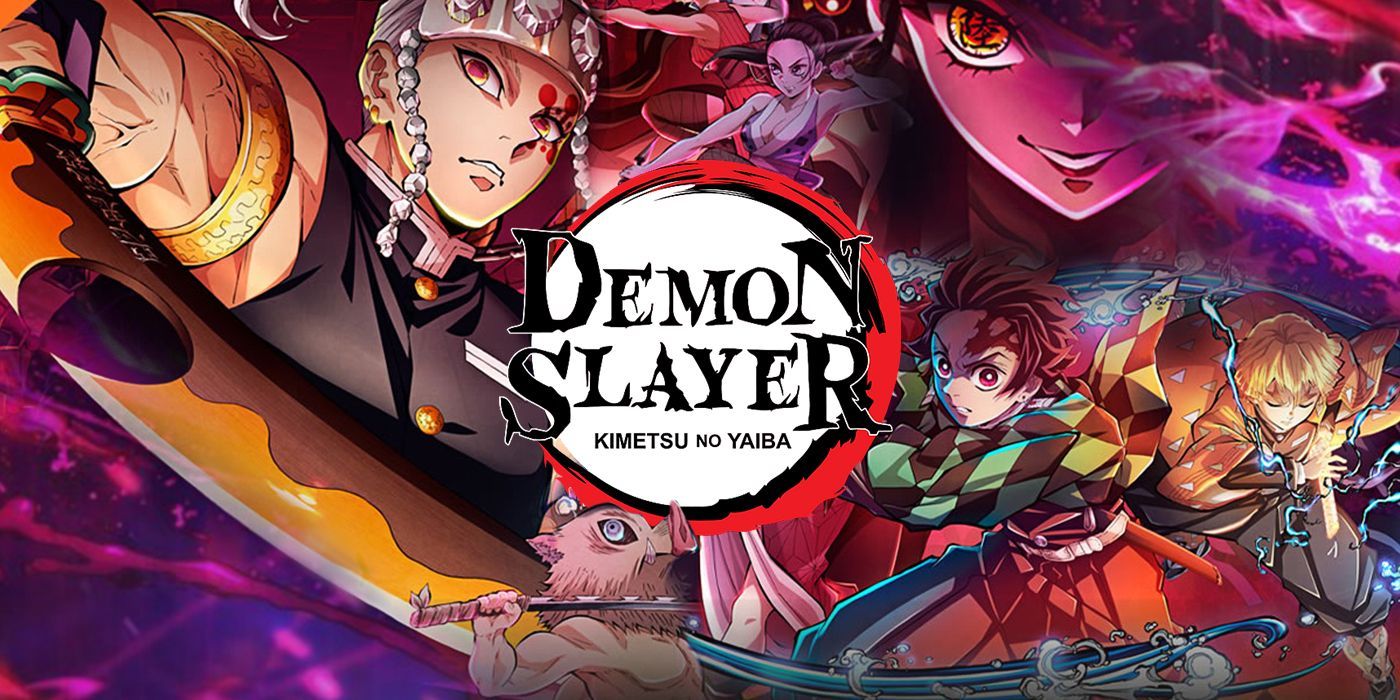 Demon-Slayer season 2 key art featuring a collage of the main and supporting cast.