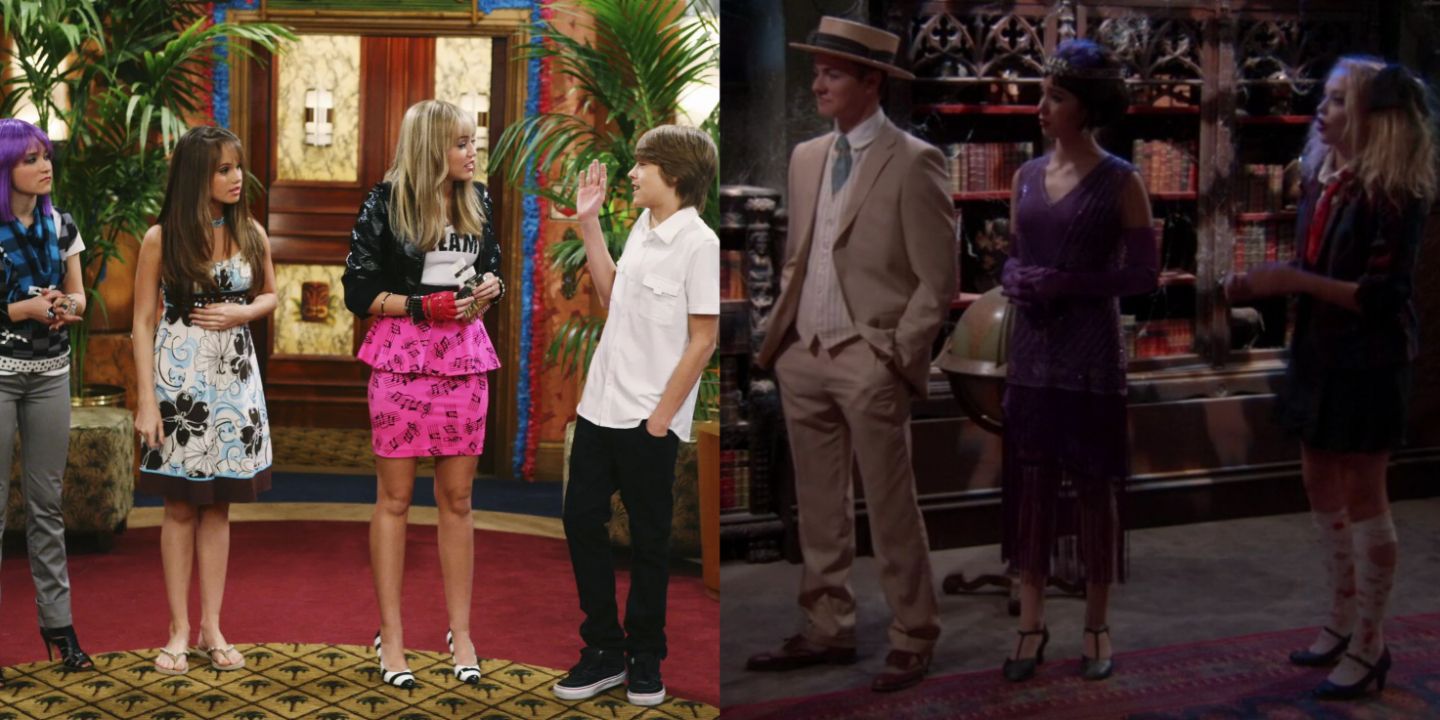 Split Image of Wizards on Deck with Hannah Montana and Monstober Spooktacular Weekend