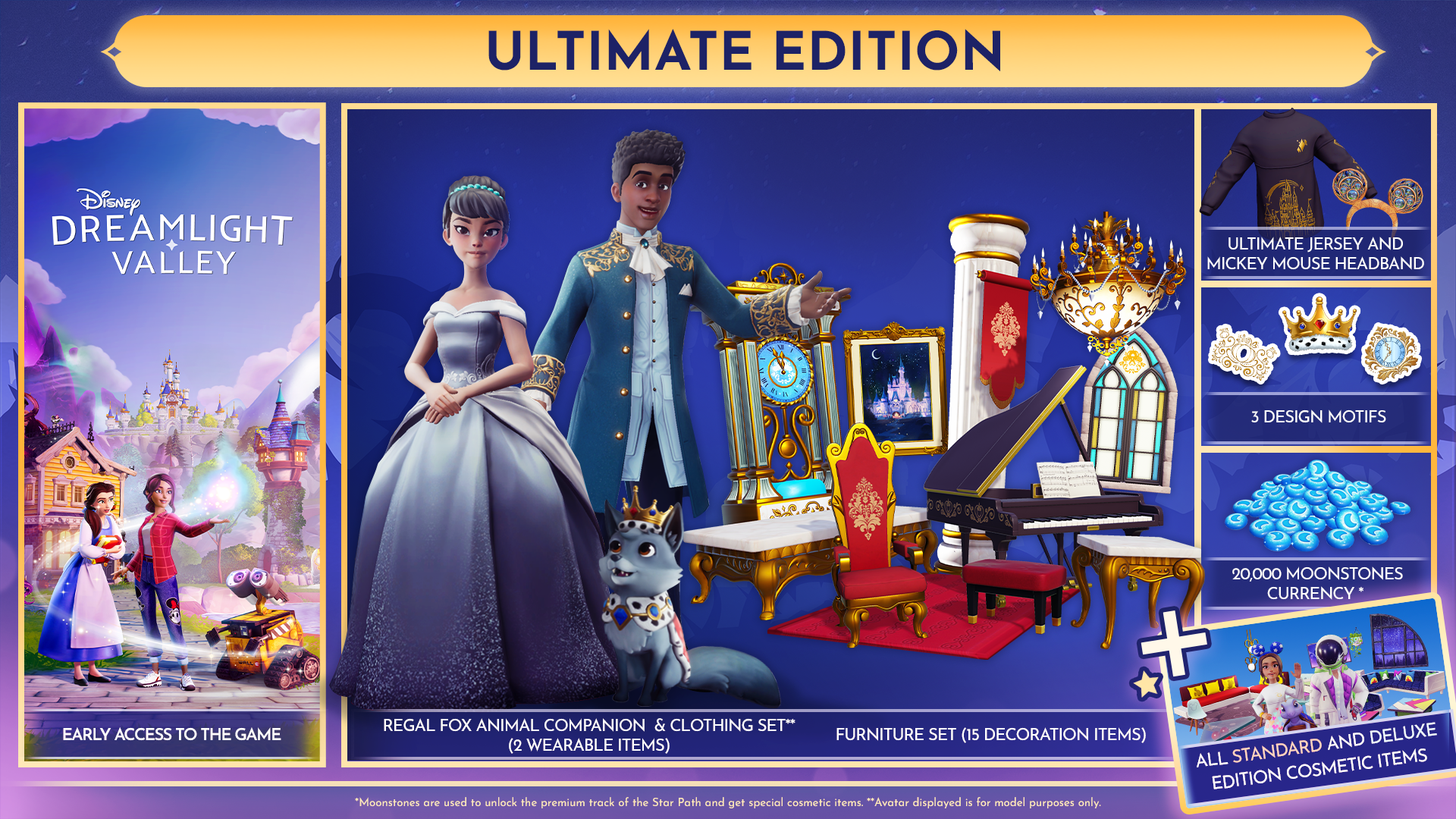 O Pacote de Fundador da Ultimate Edition do Disney Dreamlight Valley inclui todos os itens cosméticos das edições Standard e Deluxe.
