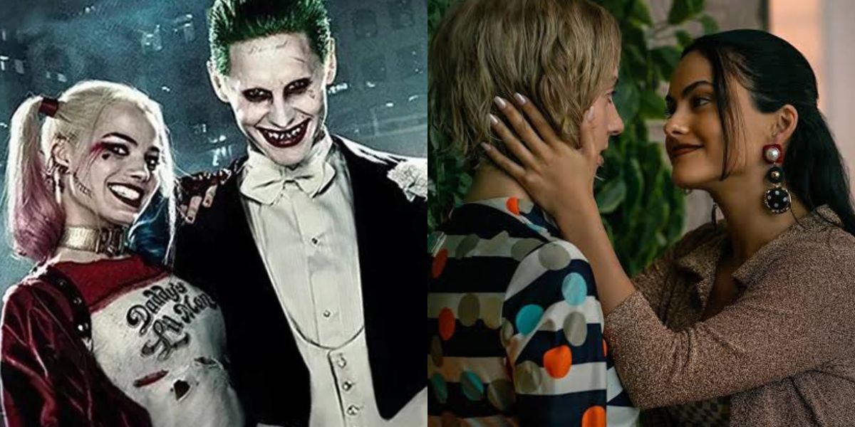 Split Image: Joker and Harley Quinn and Drea and Eleanor in Do Revenge