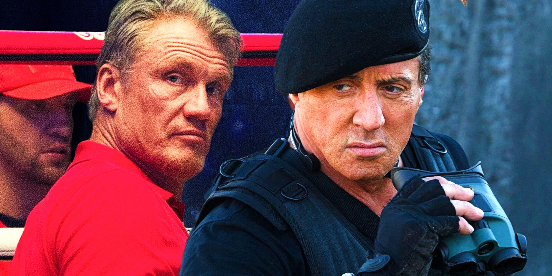 Dolph Lundgren in Creed II and Sylvester Stallone in The Expendables 3