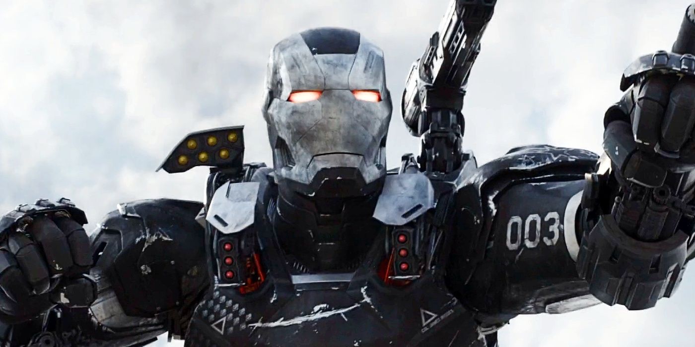 War Machine pointing his weapons at something off-screen.