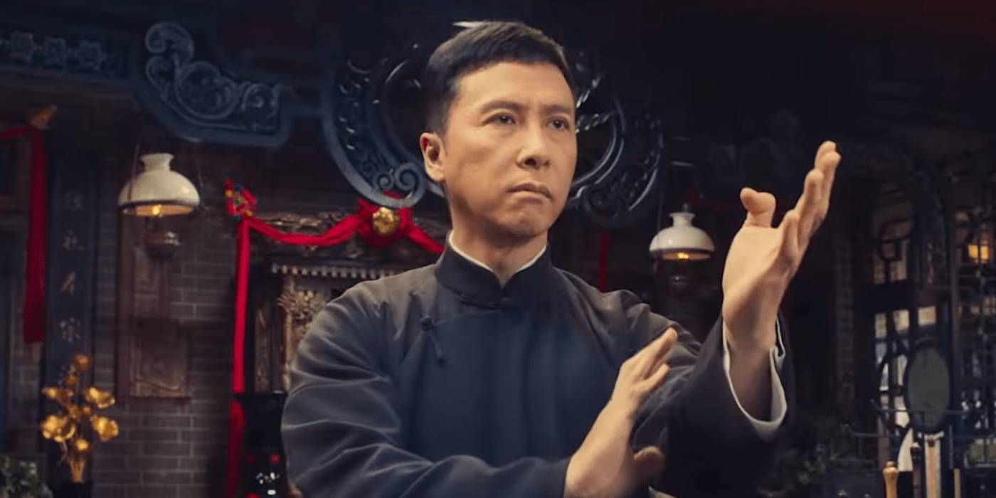 Donnie Yen in Ip Man 4 with his hands up