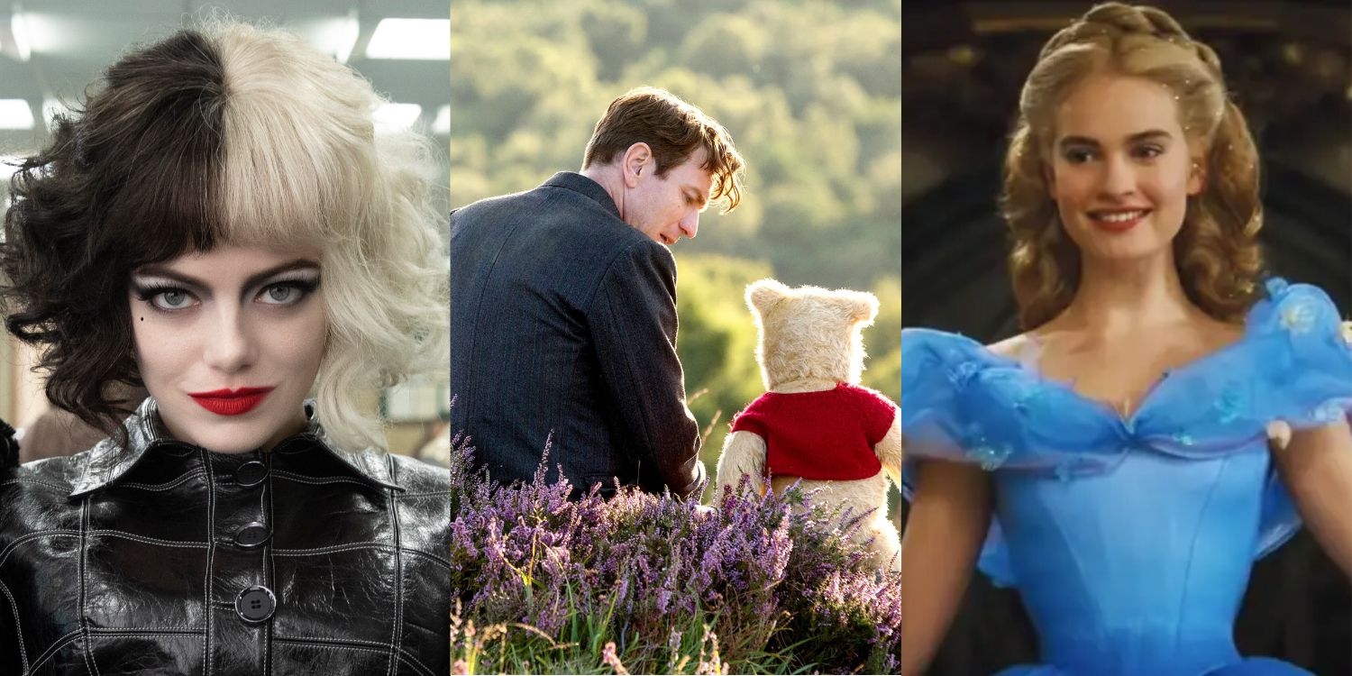 Emma Stone in Cruella, Ewan McGregor in Christopher Robin and Lily James in Cinderella