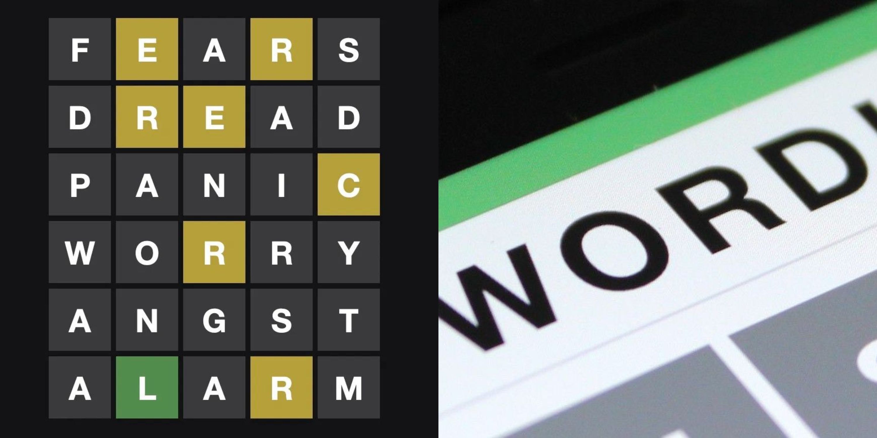 Gambar unggulan menampilkan upaya gagal di Wordle
