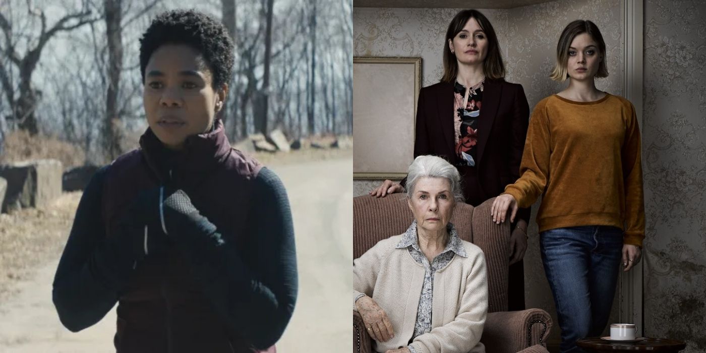 Split image of Gail in Master and Edna, Kay and Sam in Relic