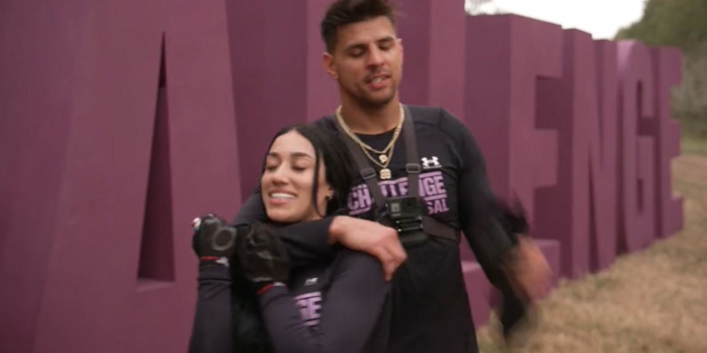 Fessy Shafaat abraçando Moriah Jadea em The Challenge