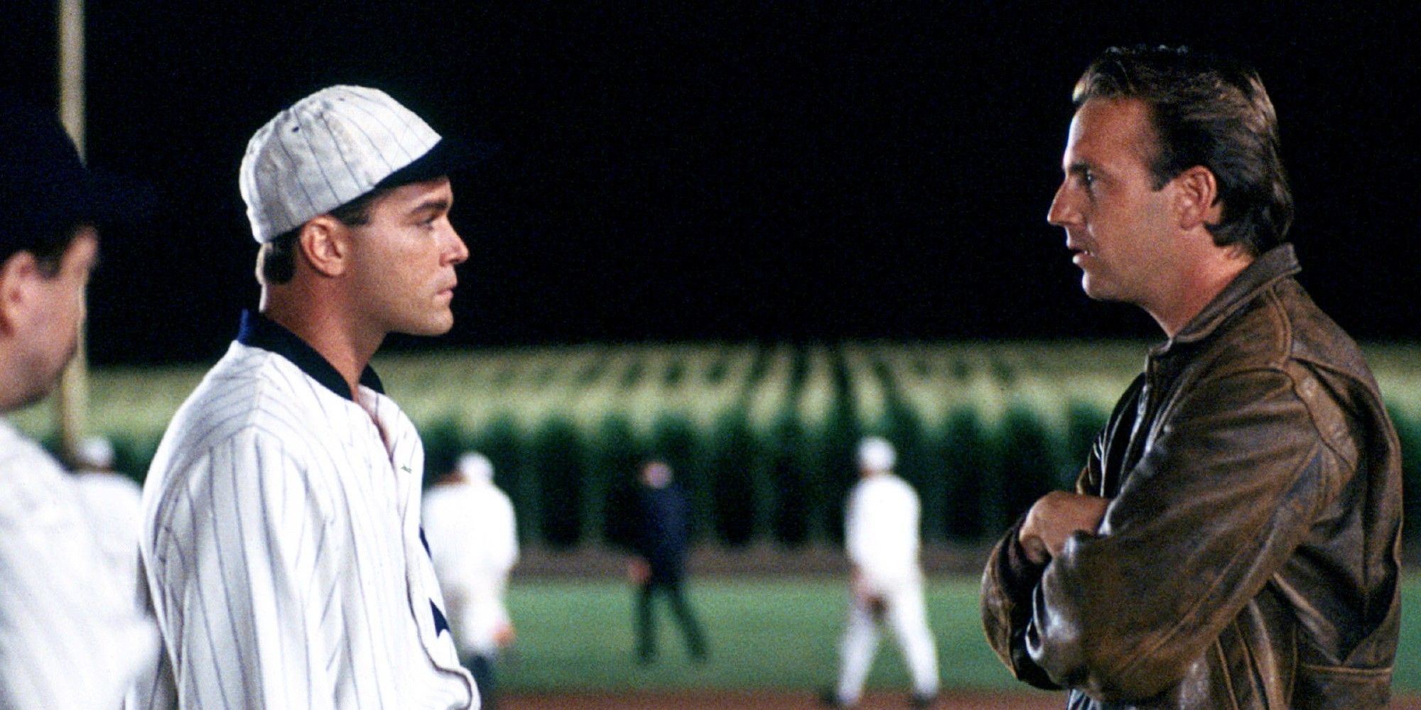 Ray and Shoeless Joe face each other in Field of Dream