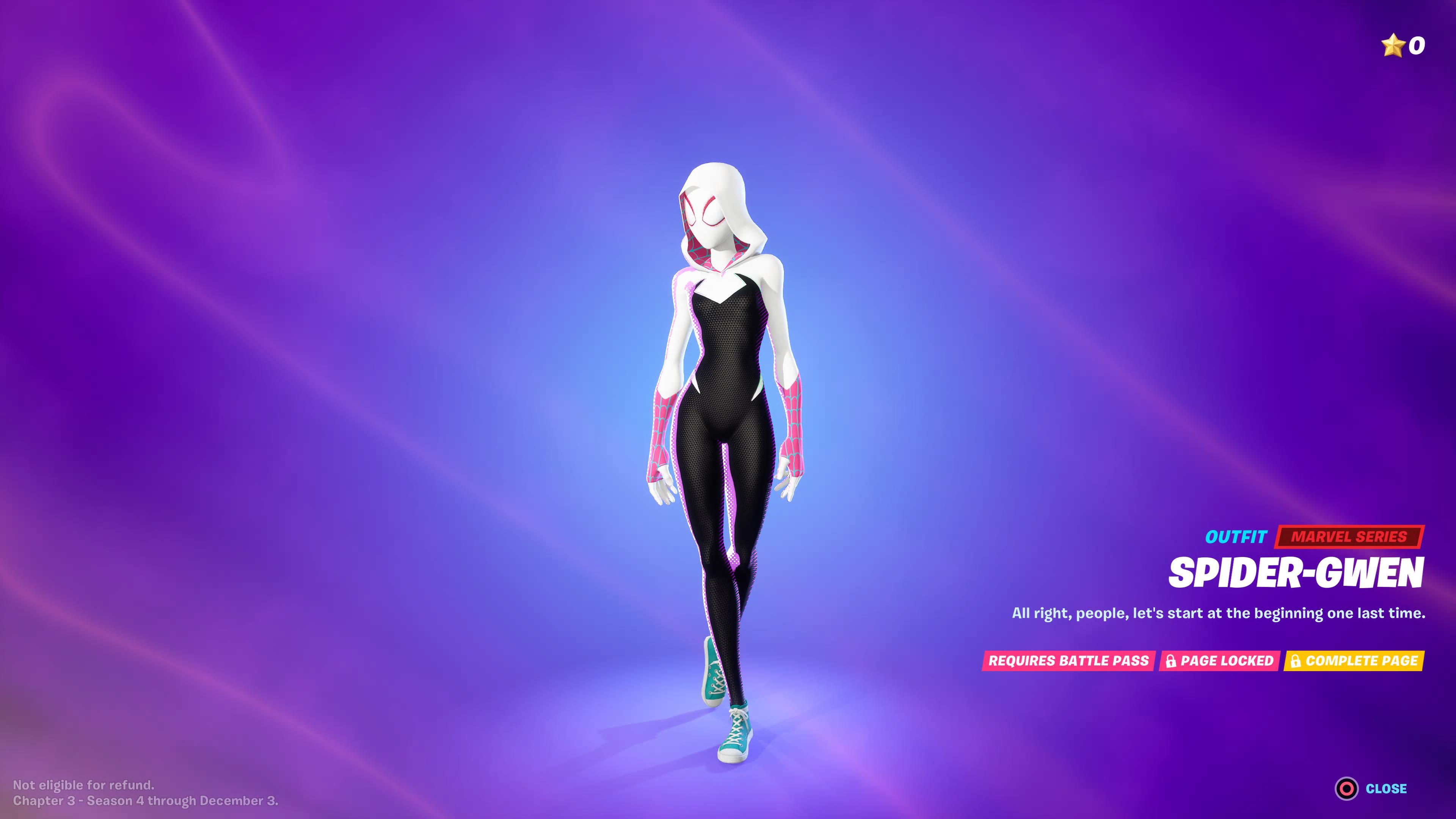 Fortnite Chapter 3 Season 4 Spider-Gwen Outfit