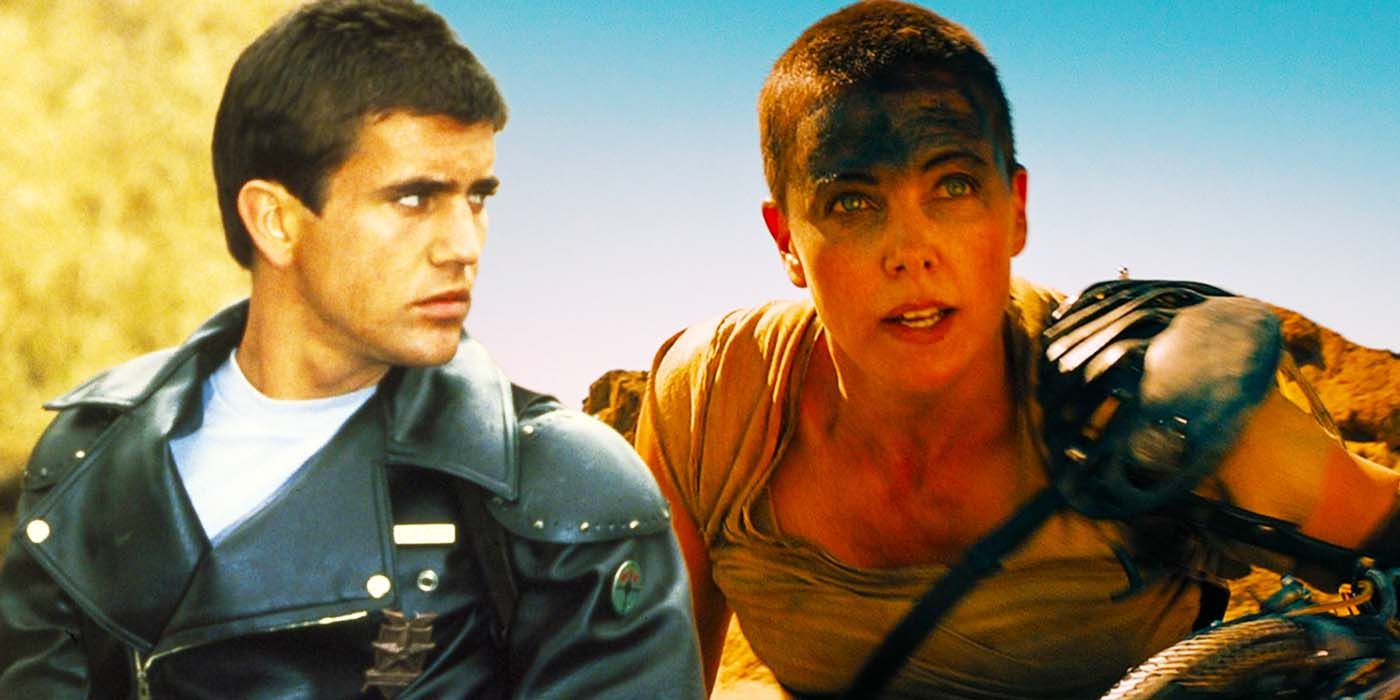 Mel Gibson as Mad Max and Charlize Theron as Furiosa