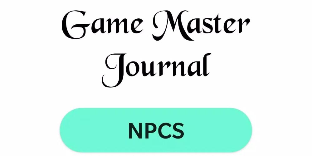 Game Master Journal