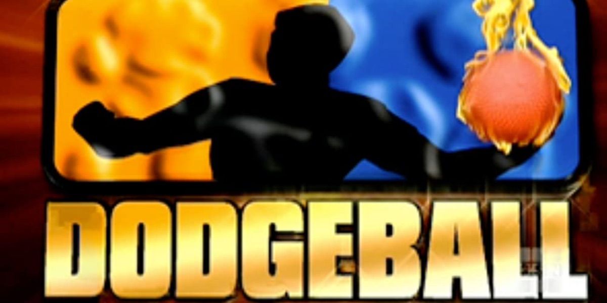 O logotipo do título para o game show Extreme Dodgeball 