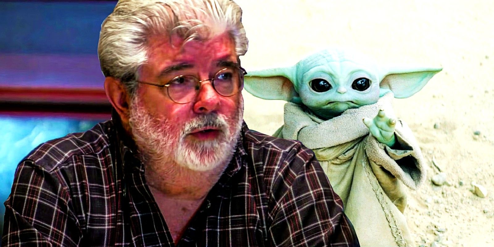 George Lucas and Grogu in The Book of Boba Fett