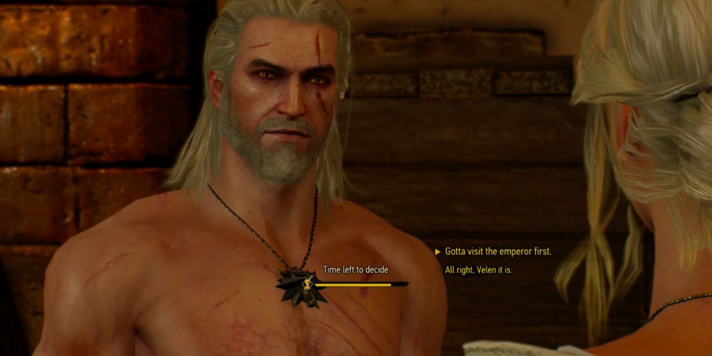 Geralt about suggest to Ciri they go to Velen in The Witcher 3.