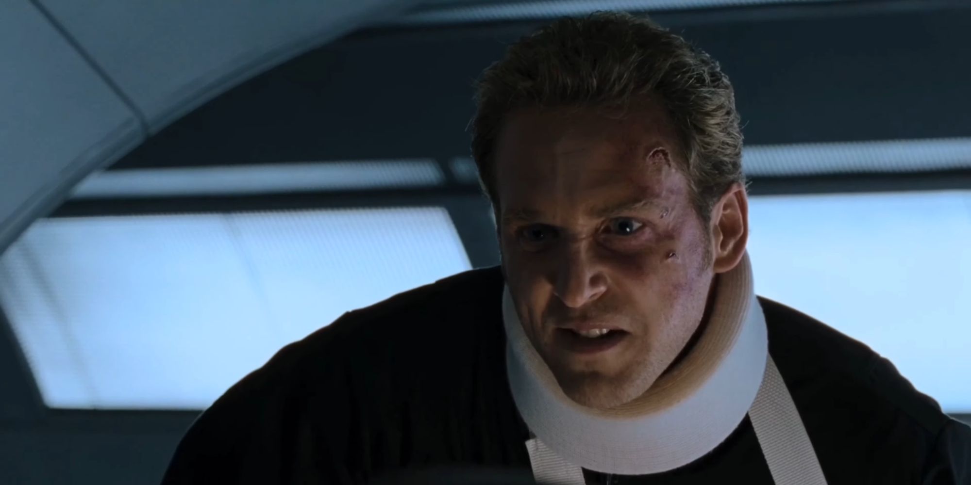 Glenn Talbot torturing Bruce Banner in Ang Lee&rsquo;s Hulk (2003)
