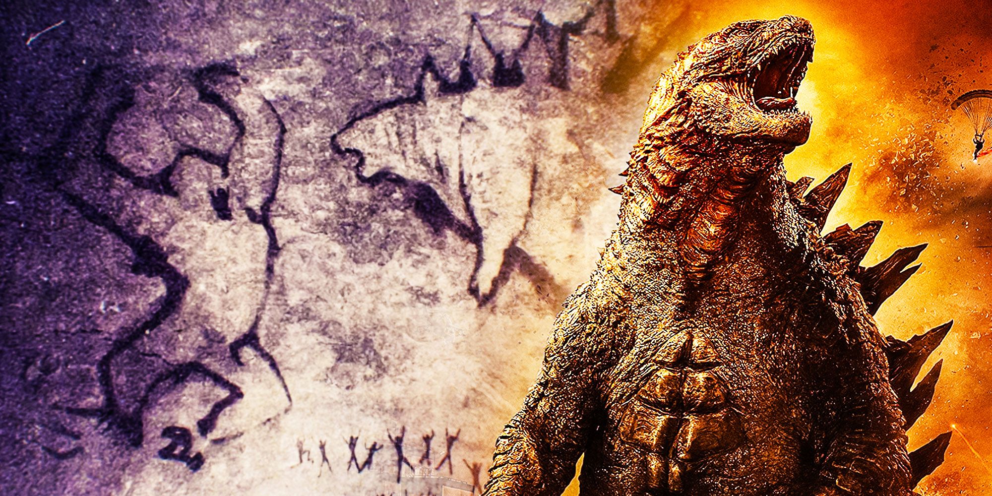 Godzilla vs kong cave paintings