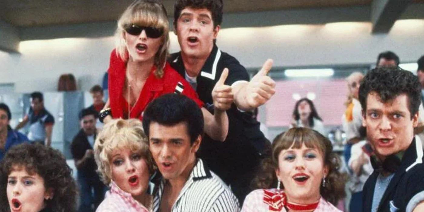The cast of Grease 2 singing