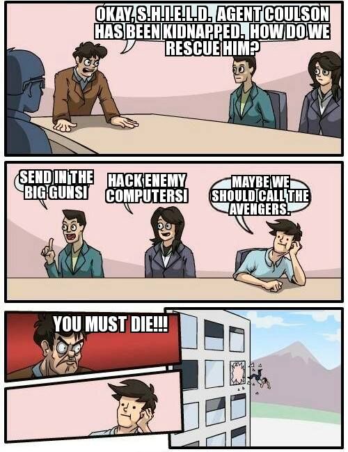 A meme about SHIELD&rsquo;s top secret operations from Facebook&rsquo;s Agents Of SHIELD Memes page.