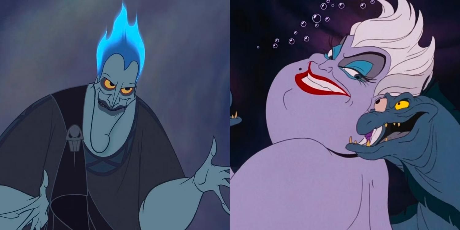 Hades looking angry and Ursula looking over her shoulder at an eel