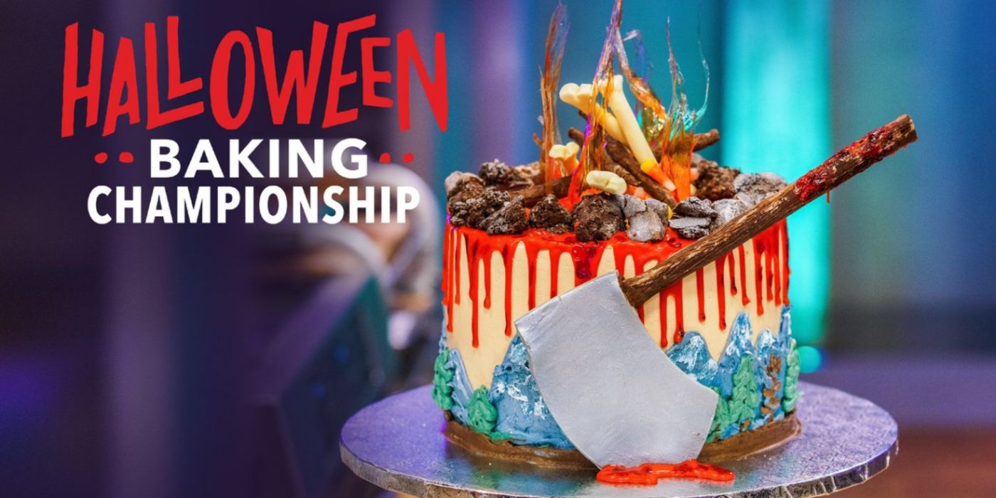 Halloween Baking Championship cake with an axe