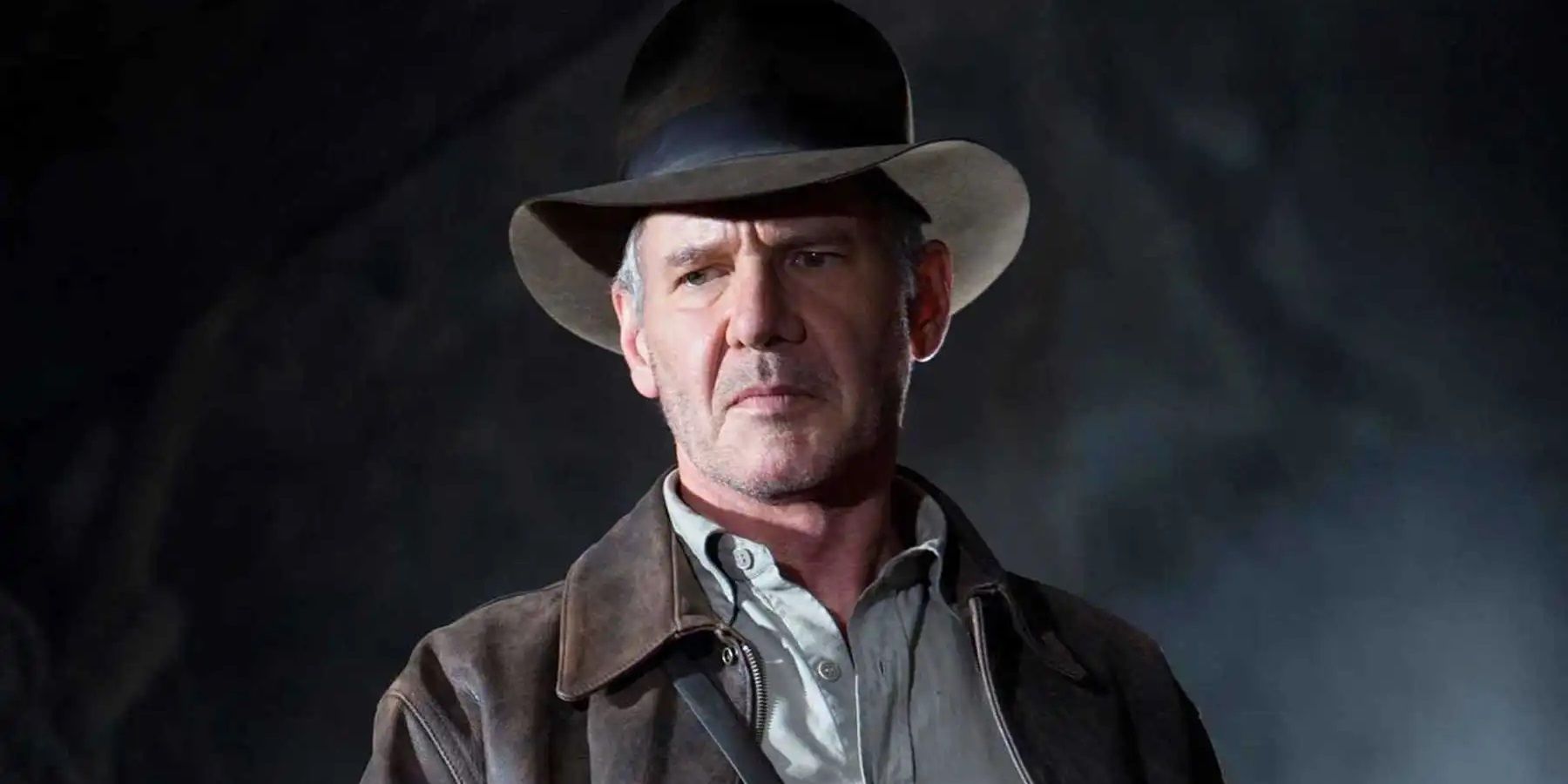 Harrison Ford scowling as Indiana Jones in Kingdom of the Crystal Skull