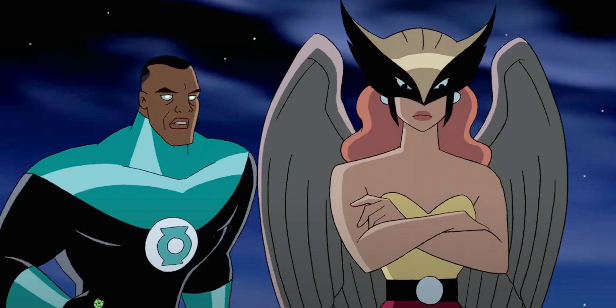 Hawkgirl and Green Lantern in the DCAU