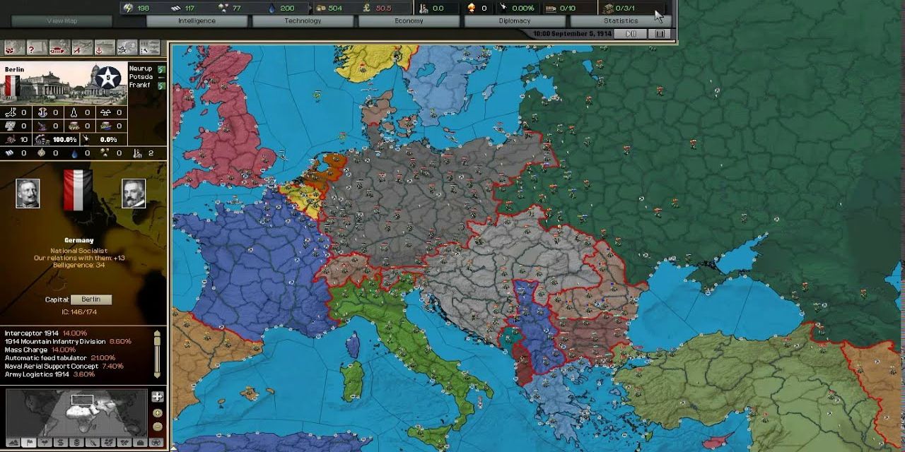 Gameplay of the PC strategy game Darkest Hour: A Hearts Of Iron Game.
