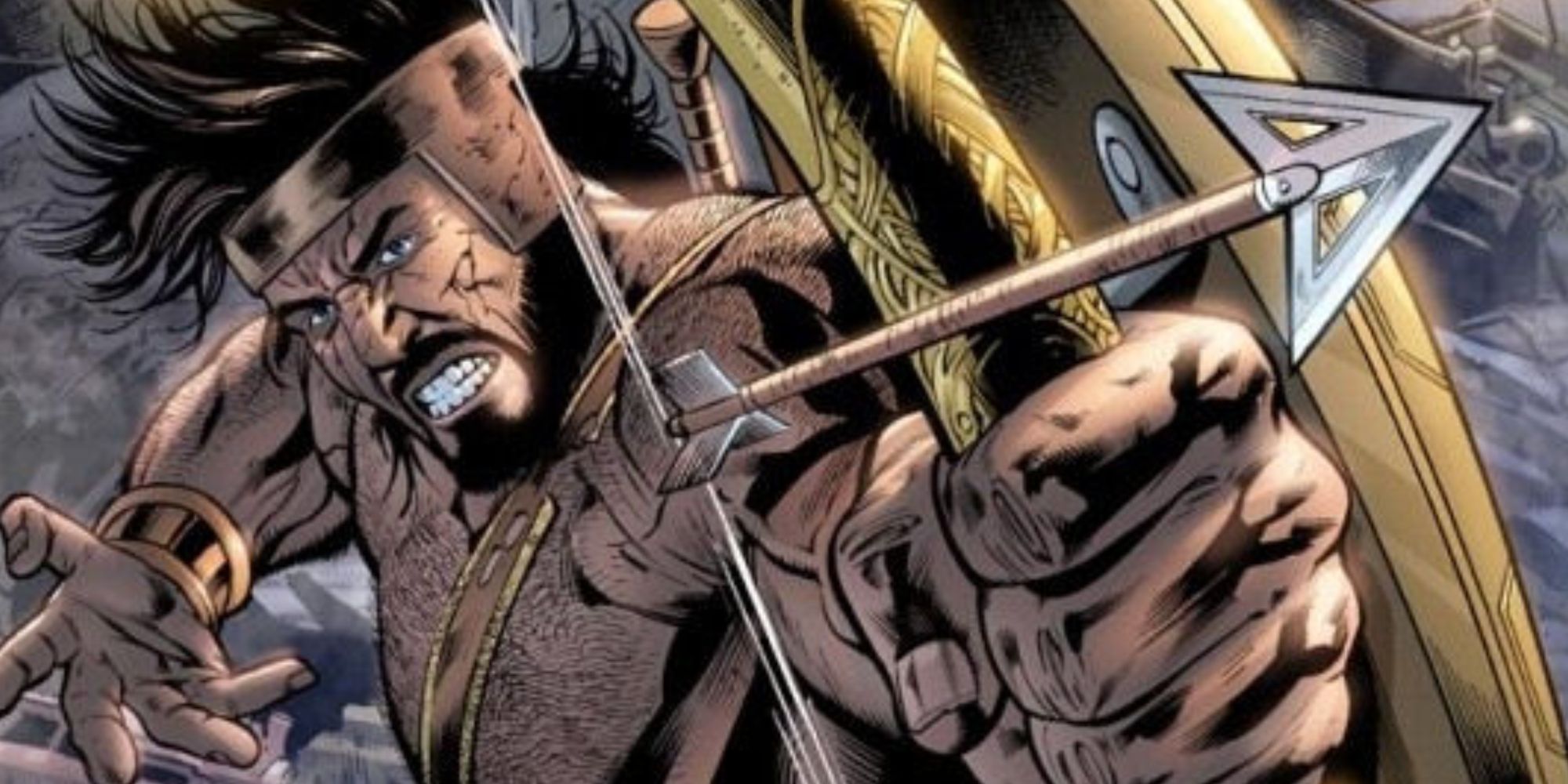 Hercules firing an arrrow in Marvel comics