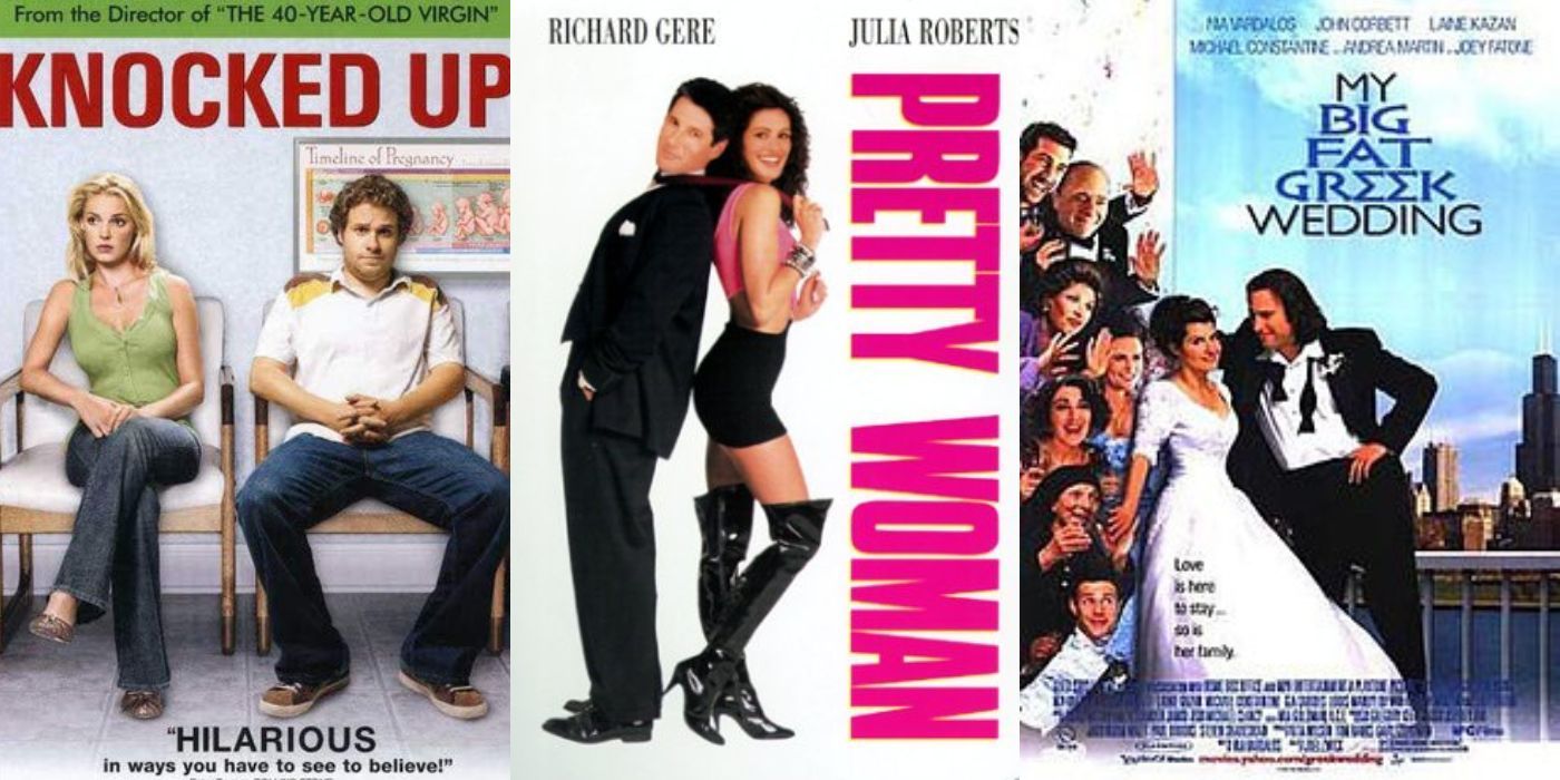 Knocked Up, Pretty Woman, and My Big Fat Greek Wedding posters