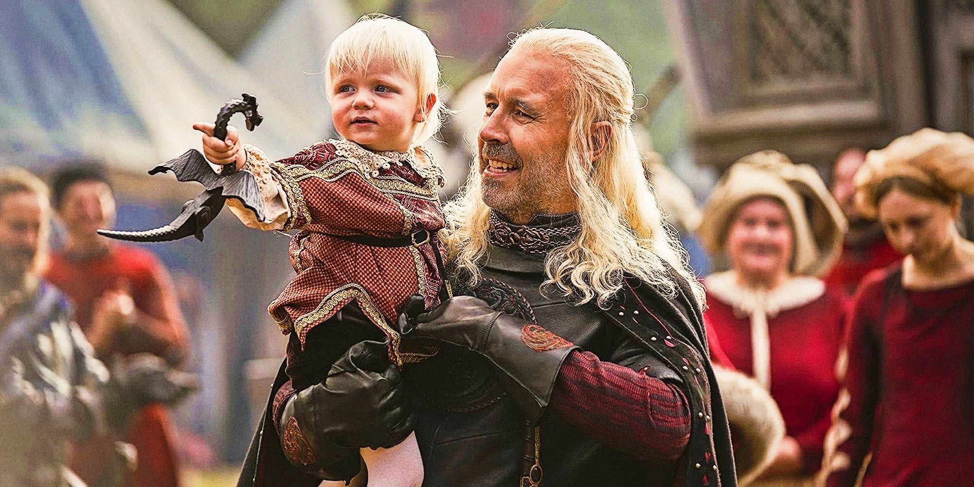 Rei Viserys e Príncipe Aegon Targaryen Criança