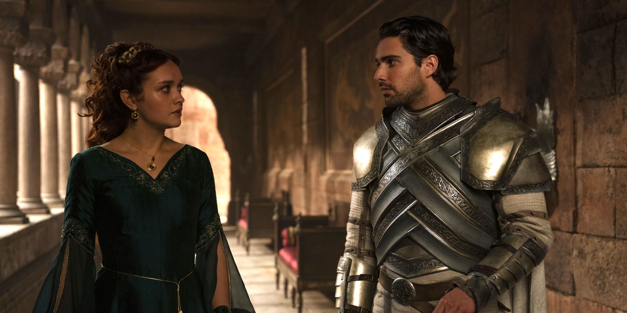 Olivia Cooke as Alicent and Fabien Frankel as Criston in HOTD episode 6