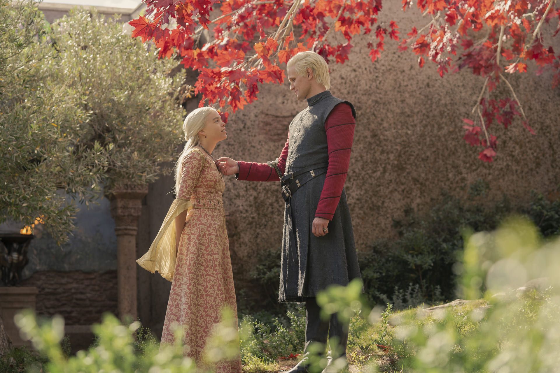 Daemon tenderly touching Rhaenyra